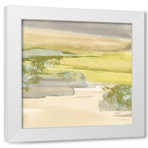 Grey Stone I White Modern Wood Framed Art Print by Paschke, Chris