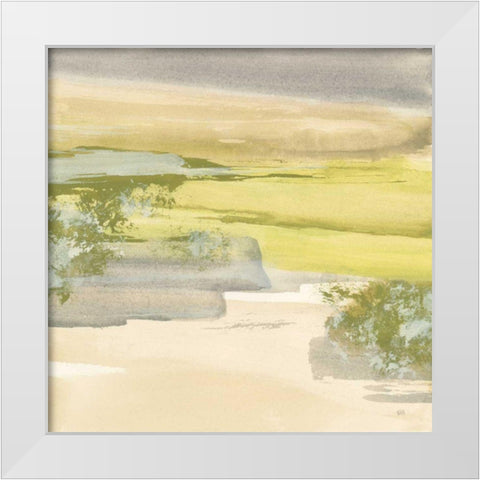 Grey Stone I White Modern Wood Framed Art Print by Paschke, Chris