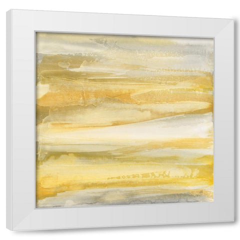 Grey and Gold White Modern Wood Framed Art Print by Paschke, Chris