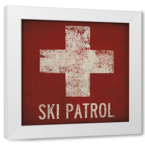 Ski Patrol White Modern Wood Framed Art Print by Fowler, Ryan