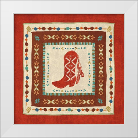 Southwest at Heart Tile II White Modern Wood Framed Art Print by Charron, Veronique