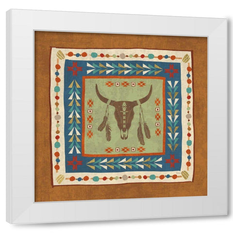 Southwest at Heart Tile IV White Modern Wood Framed Art Print by Charron, Veronique