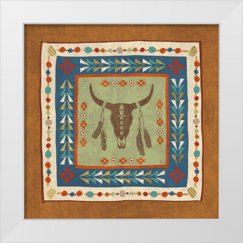 Southwest at Heart Tile IV White Modern Wood Framed Art Print by Charron, Veronique