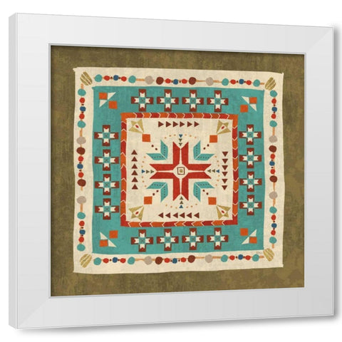 Southwest at Heart Tile VII White Modern Wood Framed Art Print by Charron, Veronique