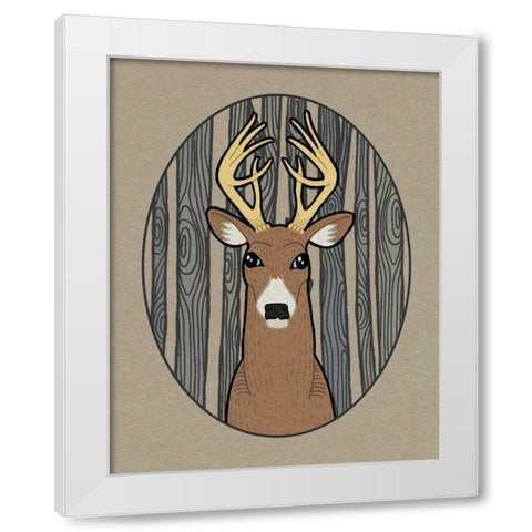 Forest Friends III White Modern Wood Framed Art Print by DeNeige, Elyse