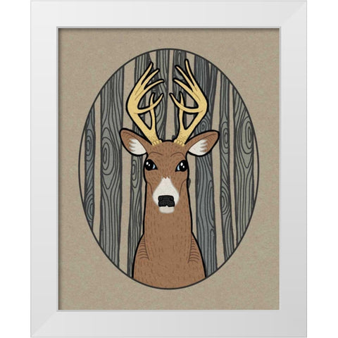 Forest Friends III White Modern Wood Framed Art Print by DeNeige, Elyse