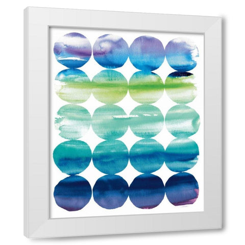 Summer Dots White Modern Wood Framed Art Print by DeNeige, Elyse