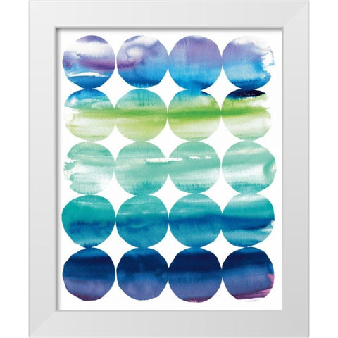 Summer Dots White Modern Wood Framed Art Print by DeNeige, Elyse