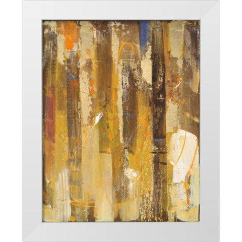 Golden Forest I White Modern Wood Framed Art Print by Hristova, Albena