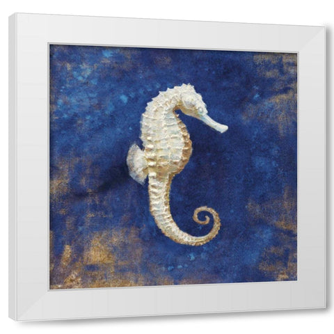 Treasures of the Sea Indigo I White Modern Wood Framed Art Print by Nai, Danhui