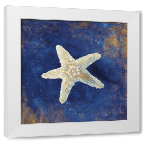 Treasures of the Sea Indigo IV White Modern Wood Framed Art Print by Nai, Danhui