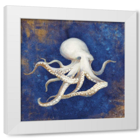 Treasures of the Sea Indigo V White Modern Wood Framed Art Print by Nai, Danhui