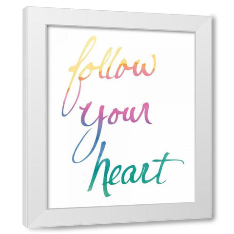 Colorburst II Heart White White Modern Wood Framed Art Print by Schick, Mike