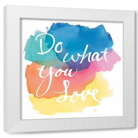 Aurora Love Sq White Modern Wood Framed Art Print by Schick, Mike