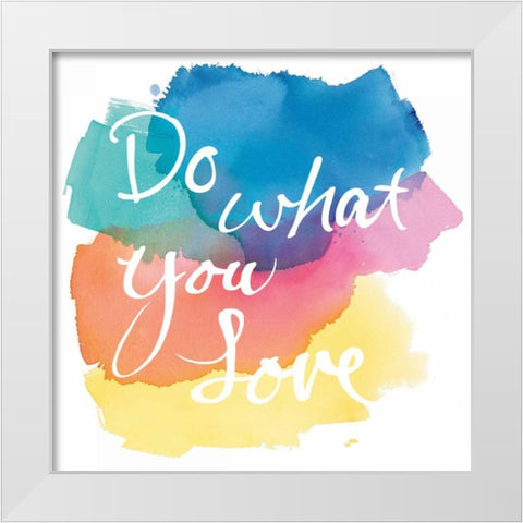 Aurora Love Sq White Modern Wood Framed Art Print by Schick, Mike