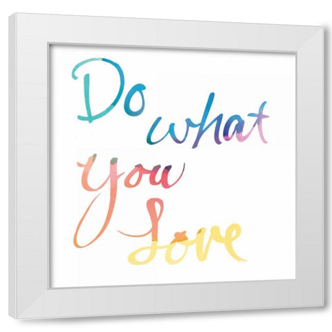 Aurora Love White Sq White Modern Wood Framed Art Print by Schick, Mike