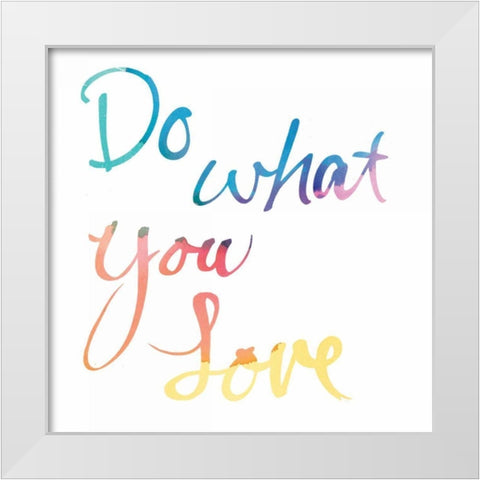 Aurora Love White Sq White Modern Wood Framed Art Print by Schick, Mike