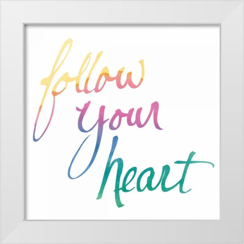 Colorburst II Heart White Sq White Modern Wood Framed Art Print by Schick, Mike