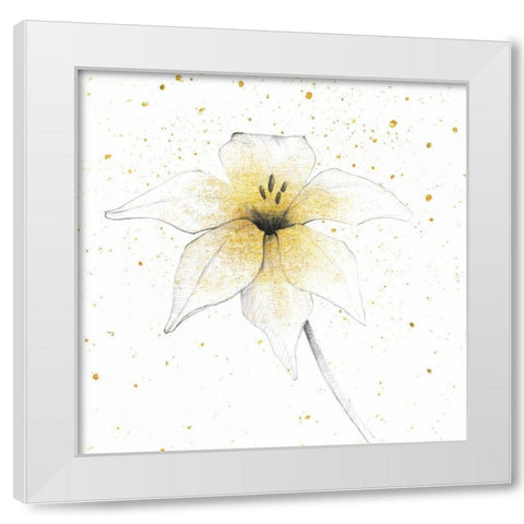Gilded Graphite Floral V White Modern Wood Framed Art Print by Tillmon, Avery