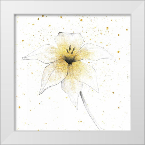 Gilded Graphite Floral V White Modern Wood Framed Art Print by Tillmon, Avery