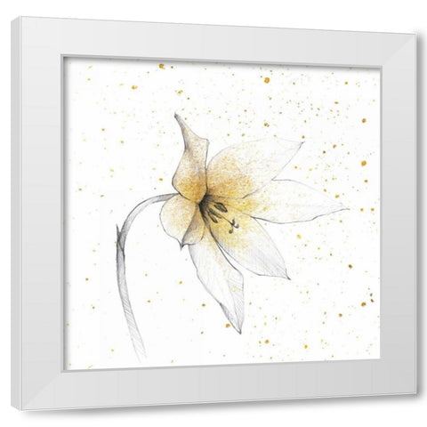 Gilded Graphite Floral VIII White Modern Wood Framed Art Print by Tillmon, Avery