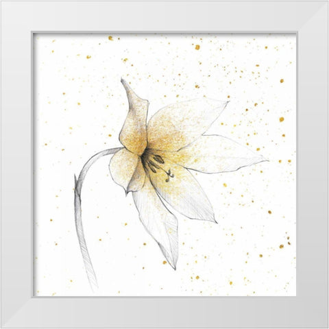 Gilded Graphite Floral VIII White Modern Wood Framed Art Print by Tillmon, Avery