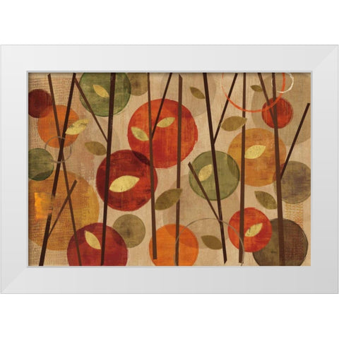 Modern Forest Circles Spice White Modern Wood Framed Art Print by Charron, Veronique