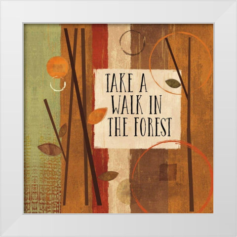 Modern Forest Quotes I White Modern Wood Framed Art Print by Charron, Veronique
