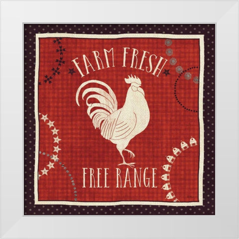 Little Red Farm I White Modern Wood Framed Art Print by Charron, Veronique