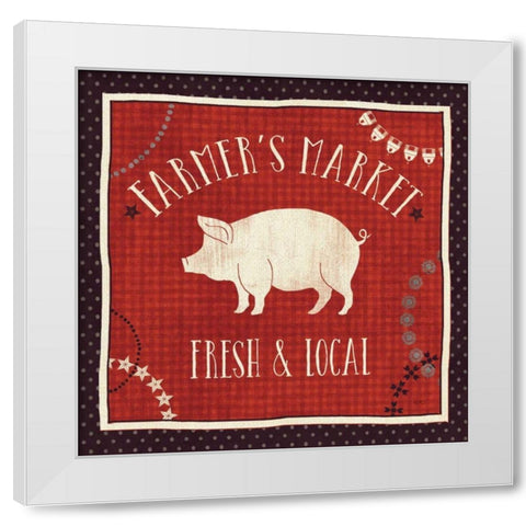 Little Red Farm II White Modern Wood Framed Art Print by Charron, Veronique