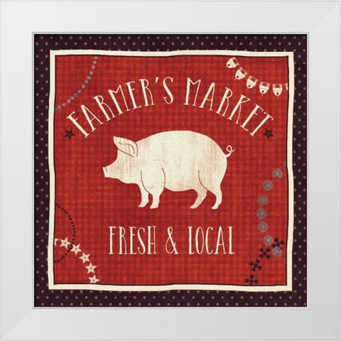 Little Red Farm II White Modern Wood Framed Art Print by Charron, Veronique