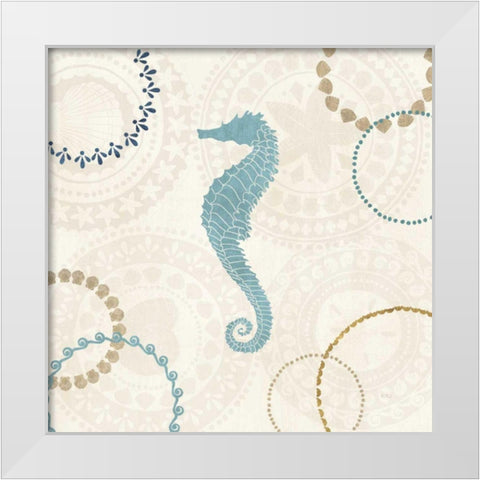 Undersea Blue II White Modern Wood Framed Art Print by Charron, Veronique