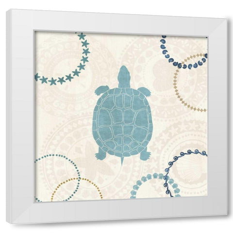 Undersea Blue IV White Modern Wood Framed Art Print by Charron, Veronique