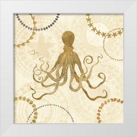 Undersea Gold I White Modern Wood Framed Art Print by Charron, Veronique