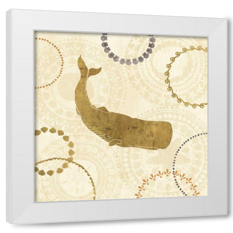 Undersea Gold III White Modern Wood Framed Art Print by Charron, Veronique