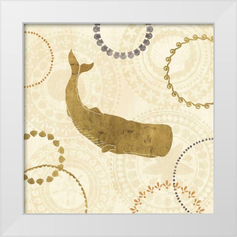 Undersea Gold III White Modern Wood Framed Art Print by Charron, Veronique