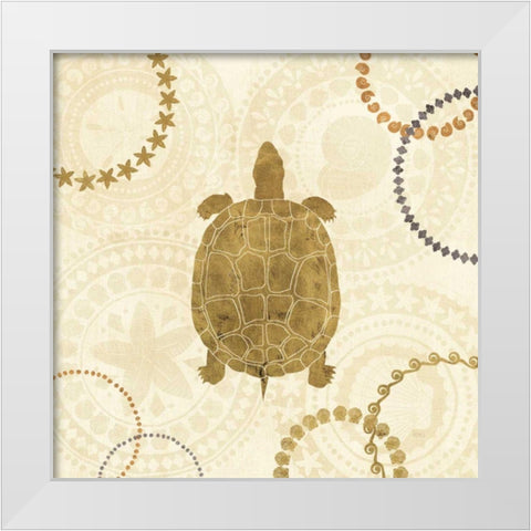 Undersea Gold IV White Modern Wood Framed Art Print by Charron, Veronique