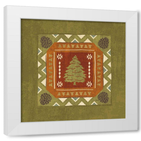 Lodge Resort Tile III White Modern Wood Framed Art Print by Charron, Veronique