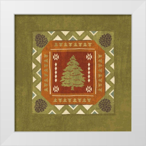 Lodge Resort Tile III White Modern Wood Framed Art Print by Charron, Veronique