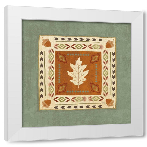 Lodge Resort Tile I White Modern Wood Framed Art Print by Charron, Veronique
