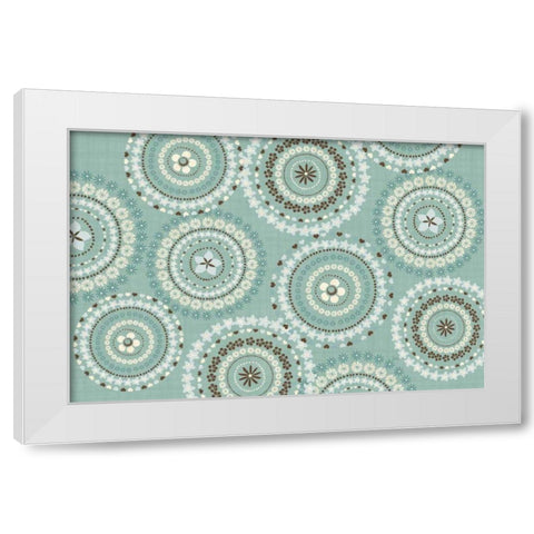 Song Birds V Aqua White Modern Wood Framed Art Print by Charron, Veronique