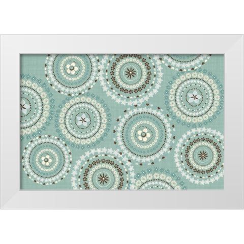 Song Birds V Aqua White Modern Wood Framed Art Print by Charron, Veronique