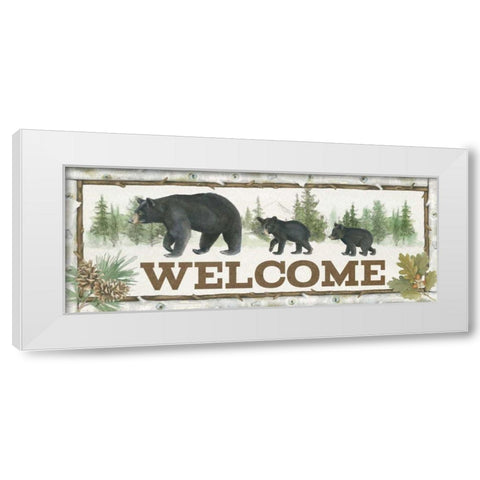 Family Cabin Welcome White Modern Wood Framed Art Print by Grove, Beth