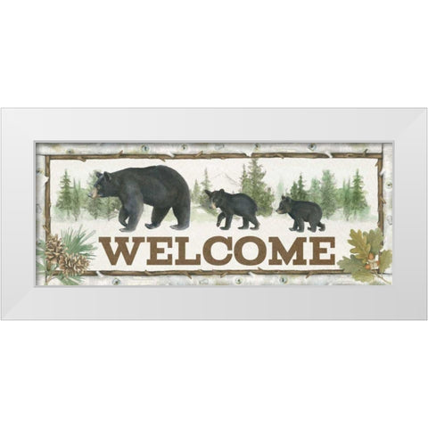 Family Cabin Welcome White Modern Wood Framed Art Print by Grove, Beth