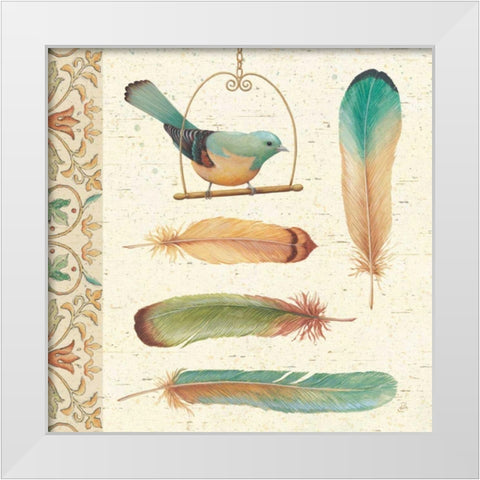 Feather Tales I White Modern Wood Framed Art Print by Brissonnet, Daphne