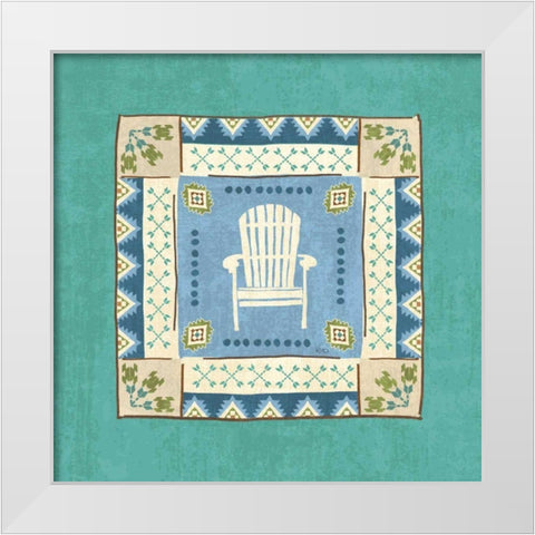 Lake Retreat Tile I White Modern Wood Framed Art Print by Charron, Veronique