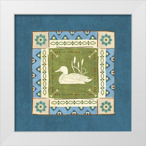 Lake Retreat Tile II White Modern Wood Framed Art Print by Charron, Veronique