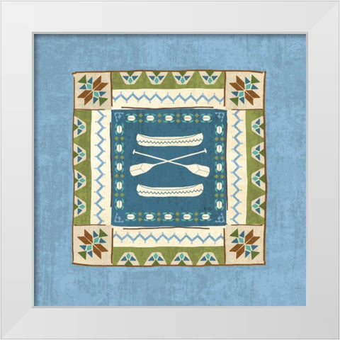 Lake Retreat Tile III White Modern Wood Framed Art Print by Charron, Veronique
