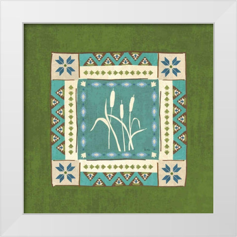 Lake Retreat Tile IV White Modern Wood Framed Art Print by Charron, Veronique