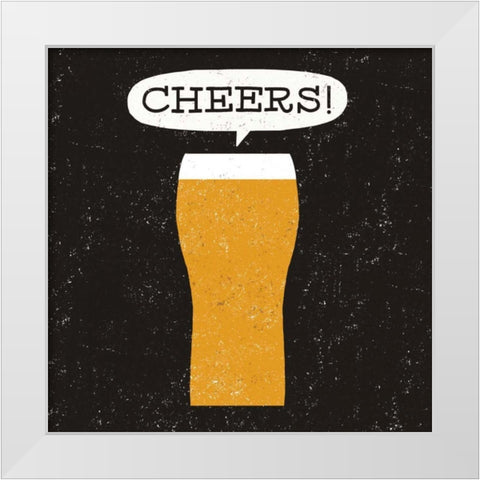 Craft Beer Cheers White Modern Wood Framed Art Print by Mullan, Michael